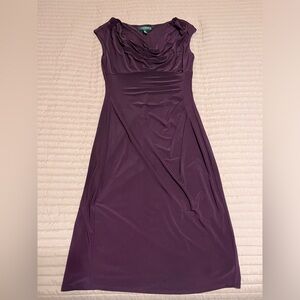 Ralph Lauren Elegant Purple Cap Sleeve Dress